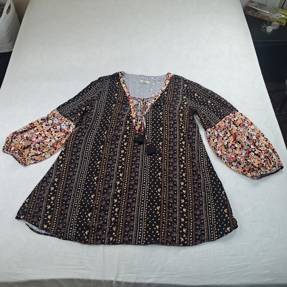 Anthropologie Maaji Black Bagh Ellie Tunic Kafran Beach Size Large - Picture 9 of 12